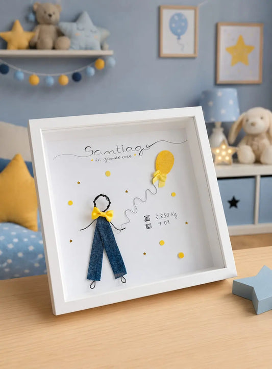 Quadretto nascita personalizzato fatto a mano con nome e dati del bambino