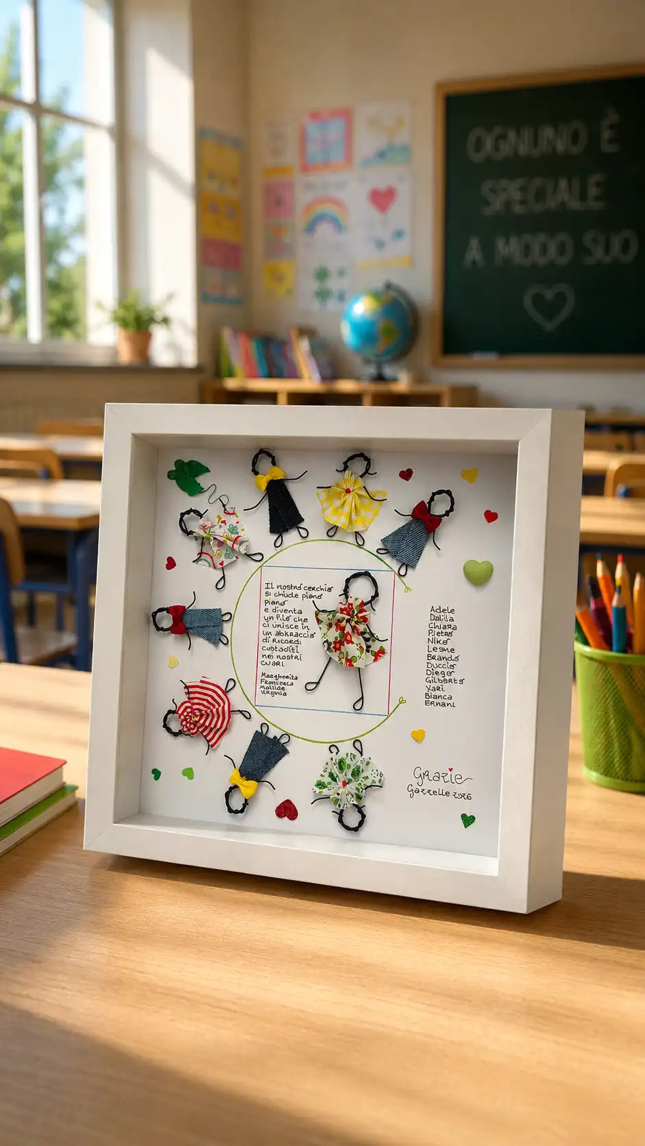 Quadretto Maestra Girotondo fatto a mano personalizzato