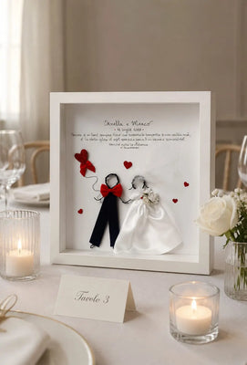 Quadretto matrimonio personalizzato fatto a mano con gli sposi - Mmatrioscaa