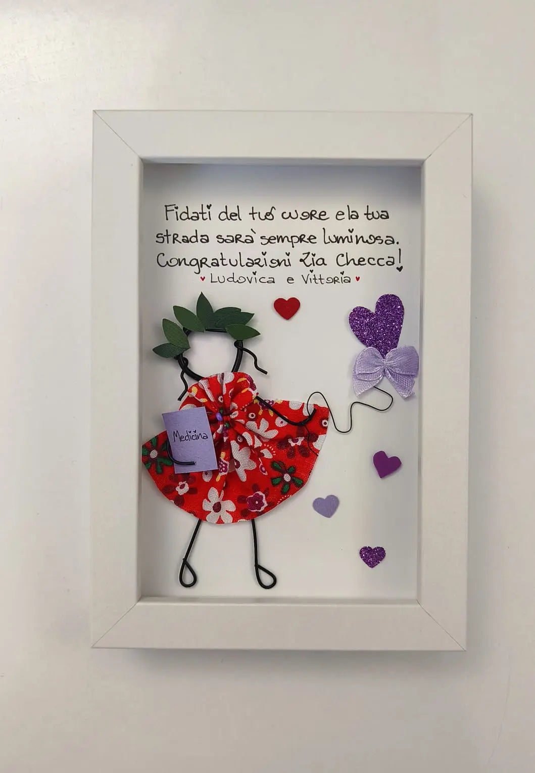 Mini quadretto laurea personalizzato fatto a mano 10x15 - Mmatrioscaa