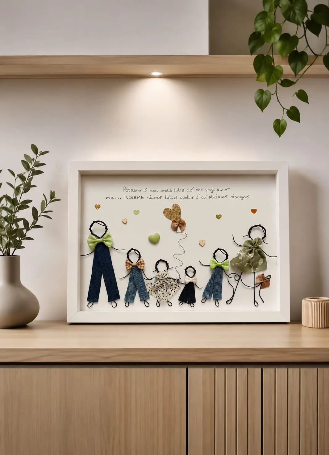 Quadretto famiglia numerosa personalizzato 21x30 fatto a mano - Mmatrioscaa