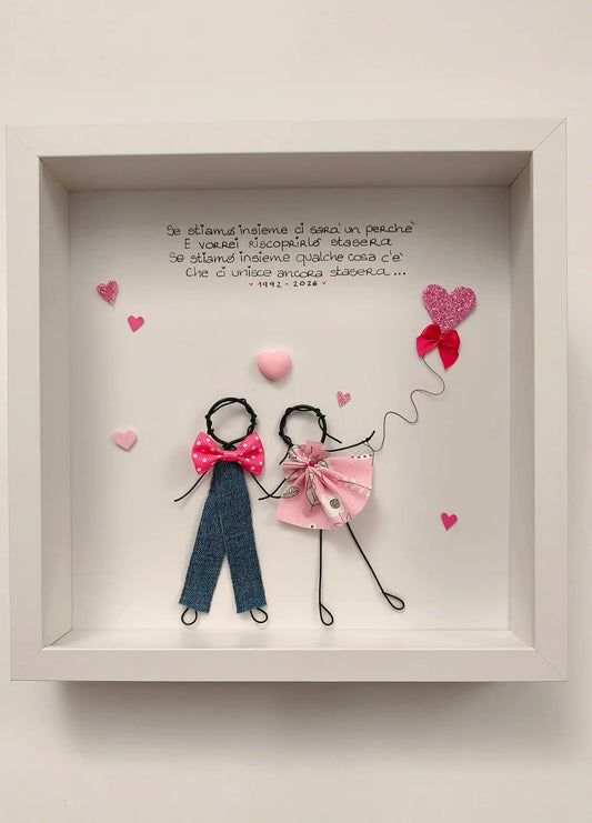 Quadretto coppia personalizzato fatto a mano, regalo d'amore - Mmatrioscaa