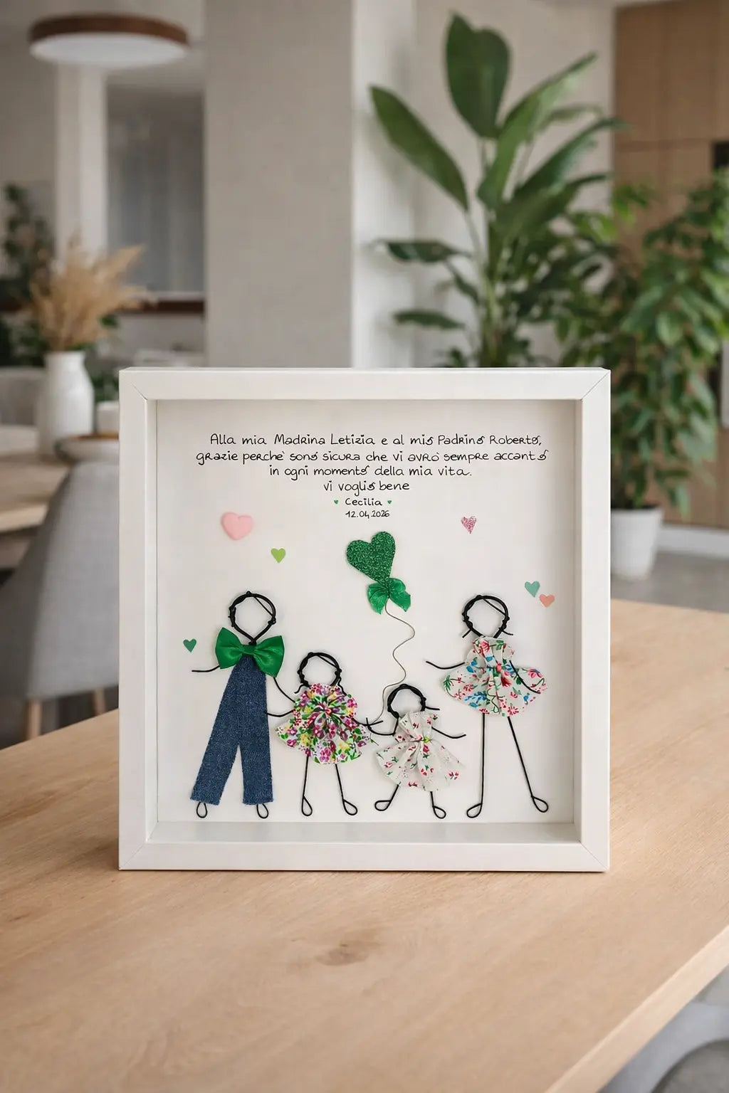 Quadretto padrino personalizzato fatto a mano, regalo per il battesimo
